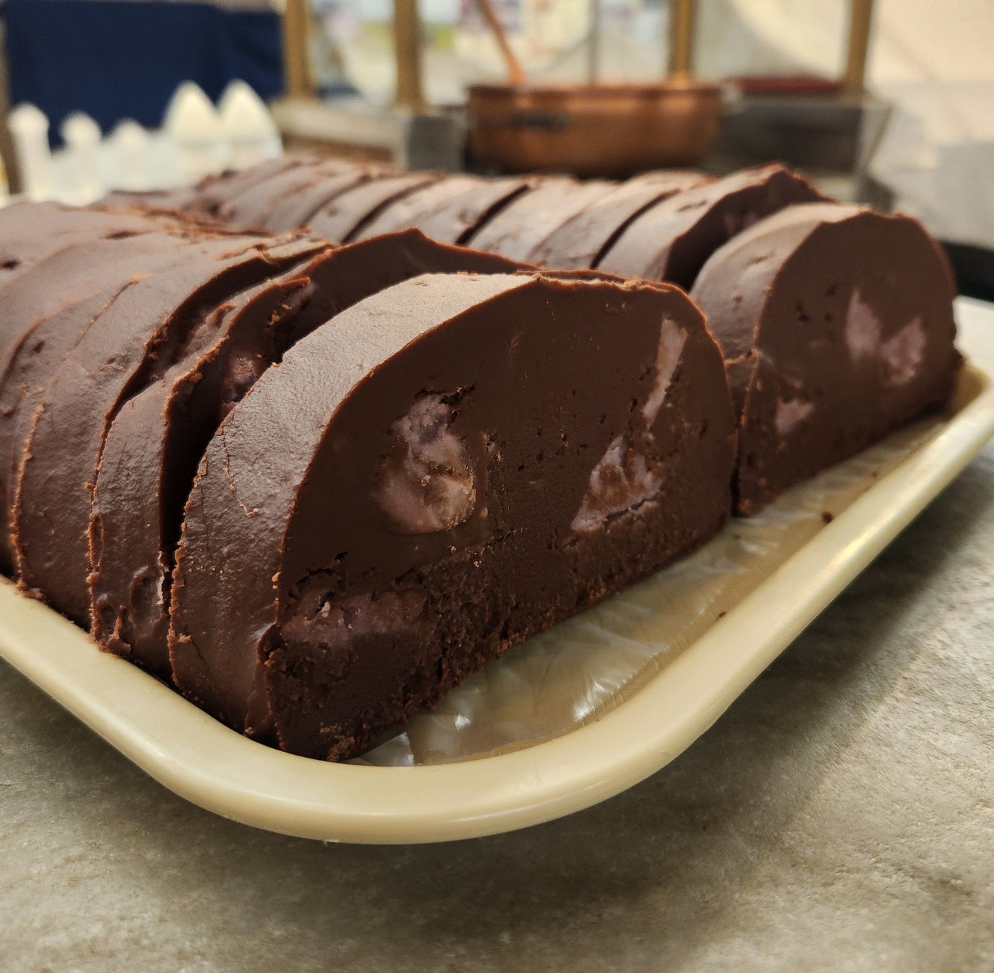 Slice of Chocolate Raspberry Fudge