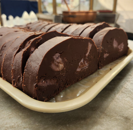 Slice of Chocolate Raspberry Fudge