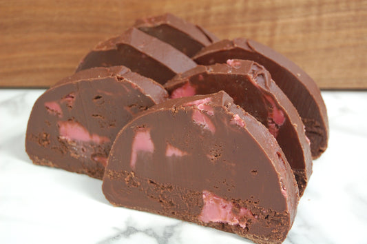 Slice of Chocolate Raspberry Fudge
